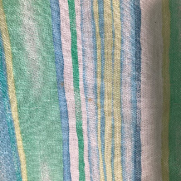 Womens Hot Cotton Striped Tank Top Green Yellow White M Linen Flaw - Picture 8 of 10